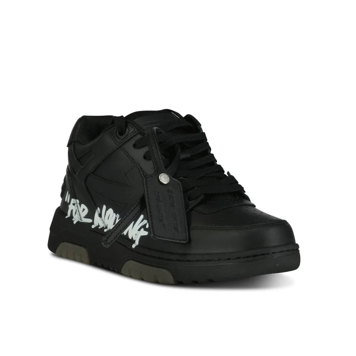 OFF WHITE 'FOR WALKING' OUT OF OFFICE LOW-TOP LEATHER TRAINERS BLACK