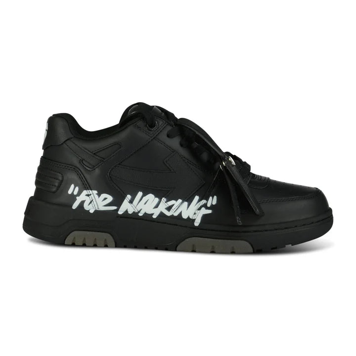 OFF WHITE 'FOR WALKING' OUT OF OFFICE LOW-TOP LEATHER TRAINERS BLACK