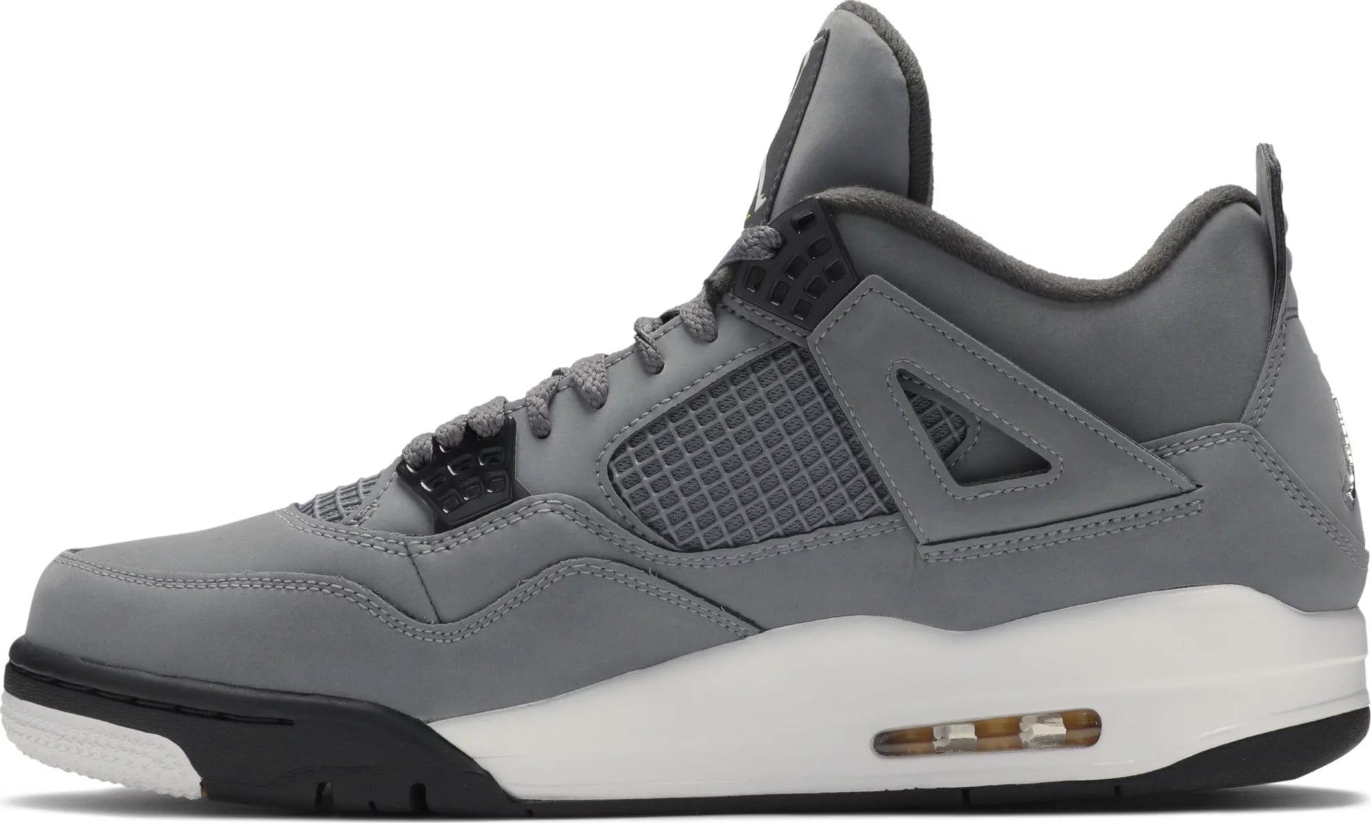 Side view of the Air Jordan 4 Retro 'Cool Grey' 2019 showcasing the signature mesh panels and stylish silhouette.